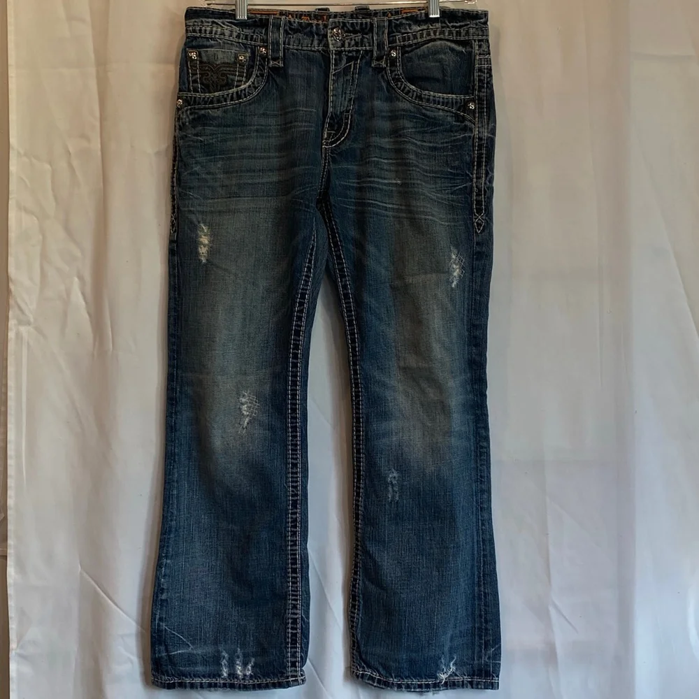 Rock Revival James Bootcut Men’s Jeans in Size 34
